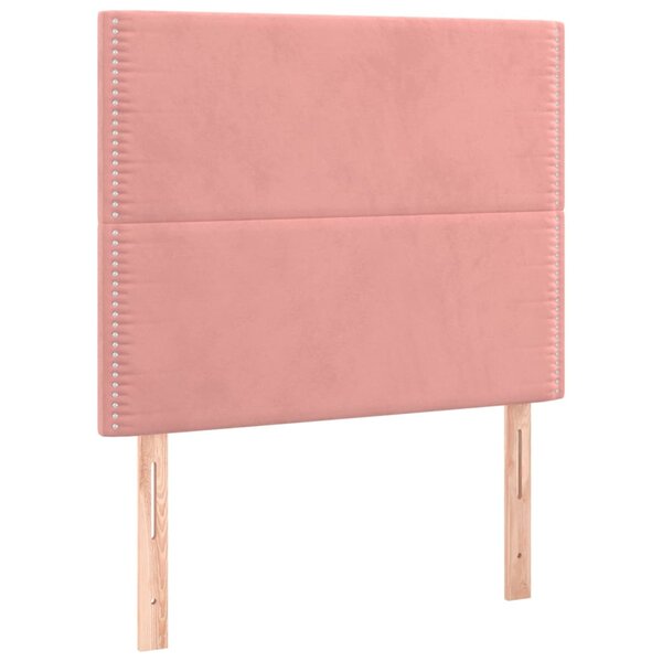 vidaXL Têtes de lit 2 Pièces Rose 100x5x78/88 cm Velours