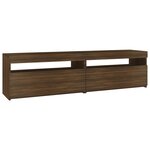 vidaXL Meubles TV avec lumières LED 2 Pièces Chêne marron 75x35x40 cm