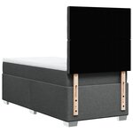 vidaXL Sommier à lattes de lit avec matelas Gris foncé 80x200 cm Tissu