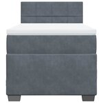 vidaXL Sommier à lattes de lit et matelas Gris foncé 80x200 cm Velours