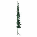 vidaXL Demi sapin de Noël artificiel mince avec support Vert 120 cm