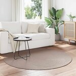 vidaXL Tapis de surface Rond HUARTE Beige Ø 200 CM Polyester