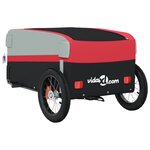 vidaXL Remorque de vélo noir et rouge 30 kg fer