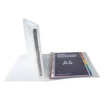 Classeur à levier Kreacover Chromaline 4 ax A4 30 mm Dos 40 mm Blanc Transparent EXACOMPTA