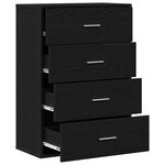 vidaXL Buffet avec tiroir Chêne noir 60 x 31 x 84 cm Bois d'ingénierie