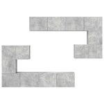 vidaXL Ensemble de meubles TV 8 Pièces Gris béton Bois d'ingénierie