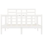 vidaXL Cadre de lit Blanc Bois de pin massif 140x200 cm