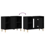 vidaXL Meuble sous-évier Chêne noir 80x33x60 cm Bois d'ingénierie