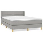 vidaXL Sommier à lattes de lit avec matelas Gris clair 140x190cm Tissu