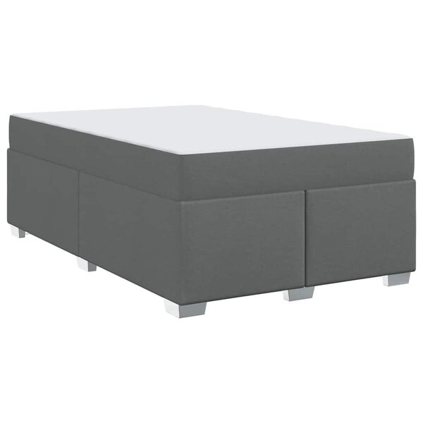 vidaXL Cadre de lit avec matelas Gris foncé 120 x 190 cm tissu