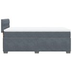 vidaXL Sommier à lattes de lit avec matelas gris foncé simple velours
