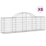 vidaXL Paniers à gabions arqués 8 Pièces 200x30x60/80 cm Fer galvanisé