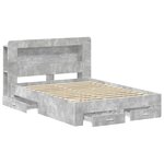 vidaXL Cadre de lit avec rangement Gris béton 160 x 200 cm