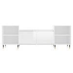 vidaXL Meuble TV Blanc brillant 160x35x55 cm Bois d'ingénierie