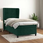 vidaXL Sommier à lattes de lit avec matelas Vert foncé 90x190 cm