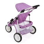 Bayer Chic 2000 697-35 - Poussette Jogger 3 roues pour poupées jumelles Mélange violet
