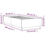 vidaXL Cadre de lit blanc 75x190 cm bois d'ingénierie