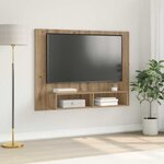 vidaXL Meuble TV mural chêne artisanal 120 x 23.5 x 90 cm