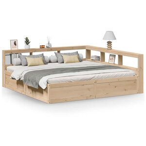 vidaXL Lit bibliothèque sans matelas 180x200 cm bois massif de pin