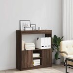 vidaXL Buffet haut chêne marron 92x33x100 cm bois d'ingénierie
