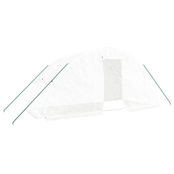 vidaXL Serre avec cadre en acier blanc 10 m² 5x2x2 3 m
