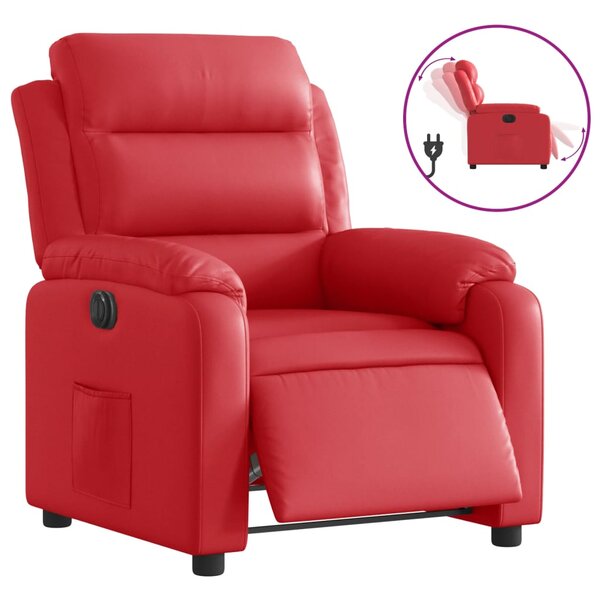 vidaXL Fauteuil inclinable électrique Rouge Similicuir