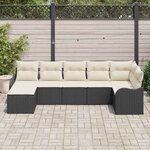vidaXL Ensemble de canapé de jardin Noir polyrotin