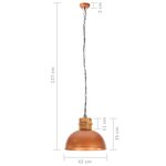 Vidaxl lampe suspendue industrielle cuivre rond 42 cm e27 manguier