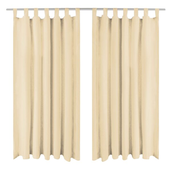 vidaXL Rideau occultant avec boucles 2 Pièces 140 x 245 cm Beige