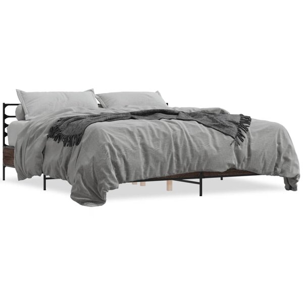vidaXL Cadre de lit sans matelas chêne marron 180x200 cm