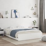 vidaXL Cadre de lit avec tiroirs blanc 140x200 cm bois d'ingénierie