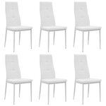 vidaXL Chaises à manger lot de 6 blanc similicuir