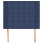 vidaXL Tête de lit avec oreilles Bleu 93x16x118/128 cm Tissu