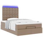 VidaXL Cadre de lit ottoman et matelas cappuccino 120x190cm similicuir