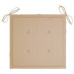 vidaXL Ensemble à manger d'extérieur pliable avec coussin 3 Pièces Teck