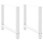 vidaXL Pieds de table à manger Blanc 2 pièces 100 x (72-73) cm Acier