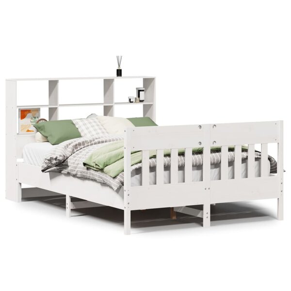 vidaXL Cadre de lit sans matelas blanc 120x190 cm bois de pin massif
