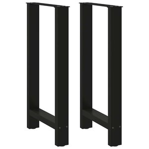 vidaXL Pieds de table de bar Noir 2 pièces 50 x (90-91) cm Acier