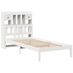 vidaXL Lit bibliothèque sans matelas blanc 90x200cm bois de pin massif