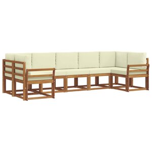 vidaXL Ensemble de canapés d'extérieur 7 pc Naturel et Crème