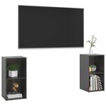 vidaXL Meubles TV 2 Pièces Gris brillant 72x35x36 5 cm Bois d'ingénierie