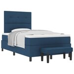 vidaXL Lit à ressorts avec matelas Bleu 120 x 200 cm tissu