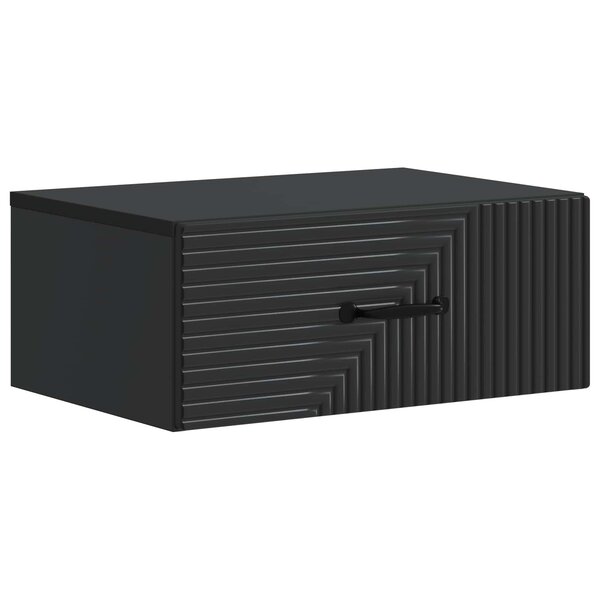 vidaXL Cabinet de chevet mural avec tiroir Noir 49 x 34 5 x 20 cm