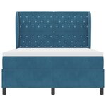 vidaXL Lit à ressorts avec matelas Bleu foncé 140 x 200 cm Velours