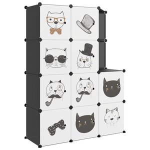 vidaXL Armoire de rangement pour enfants avec 10 cubes Noir PP