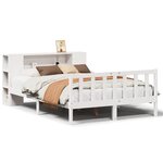 vidaXL Lit bibliothèque sans matelas blanc 120x200 cm bois pin massif