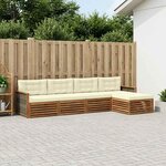 vidaXL Ensemble de canapés d'extérieur 5 pc Naturel et Crème