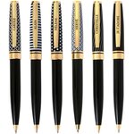 Stylo personnalisé initiale Black & Gold - Lettre P - Draeger