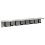 vidaXL Porte-manteau mural avec étagère Gris béton 80 x 10.5 x 10.5 cm