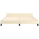 vidaXL Cadre de lit avec tête de lit Crème 180x200 cm Similicuir